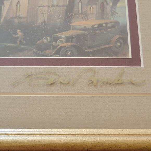Gene Roncka Signed Frame 'Evening Light' Transfer Picture Print Gold Framed Art - Picture 3 of 12